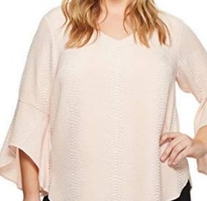 Calvin Klein textured bell sleeve blouse Plus size